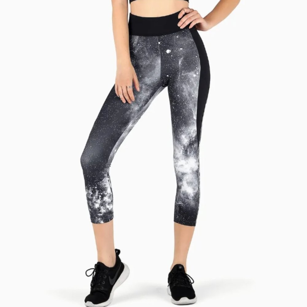 Women's Black and White Galaxy Print Leggings